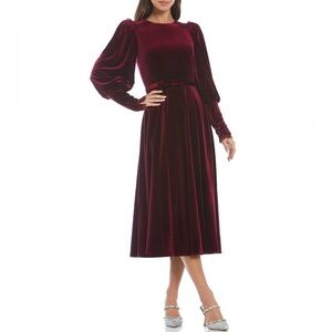 Antonio Melani Round Neck Long Sleeve Button Cuff Belted Dress (Size 2)